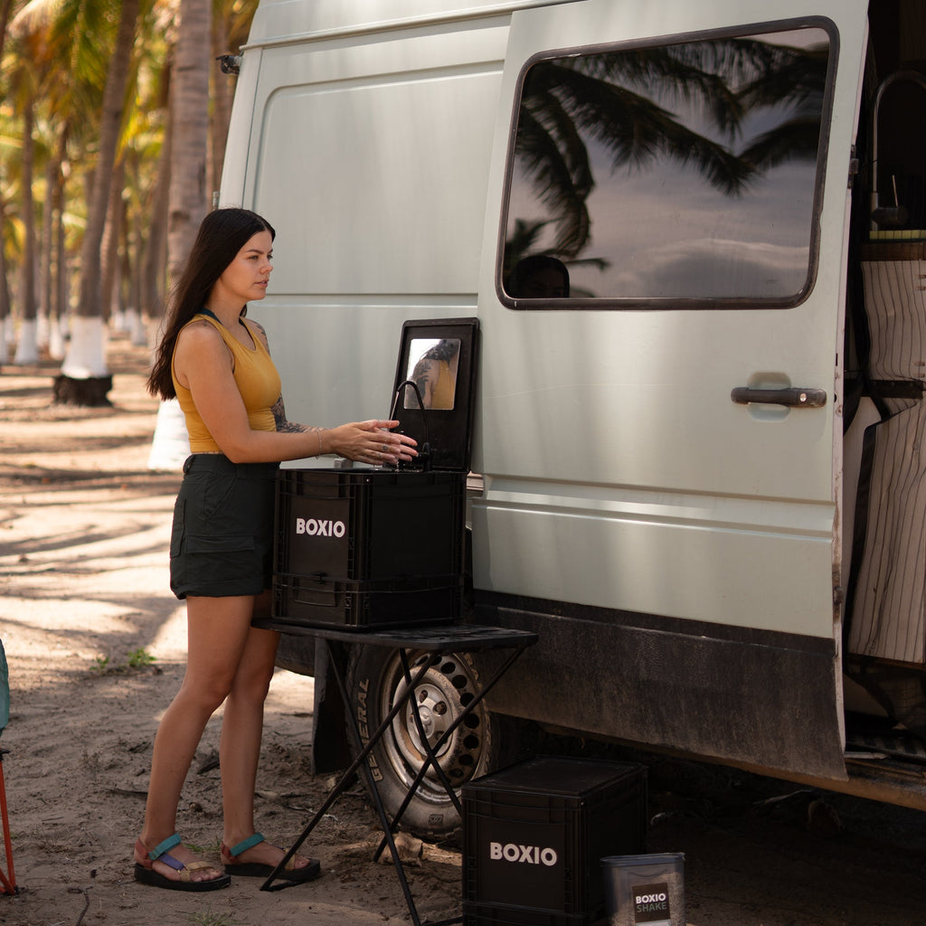 Tragbares Waschbecken für Camping & Vanlife mit Handpumpe | BOXIO