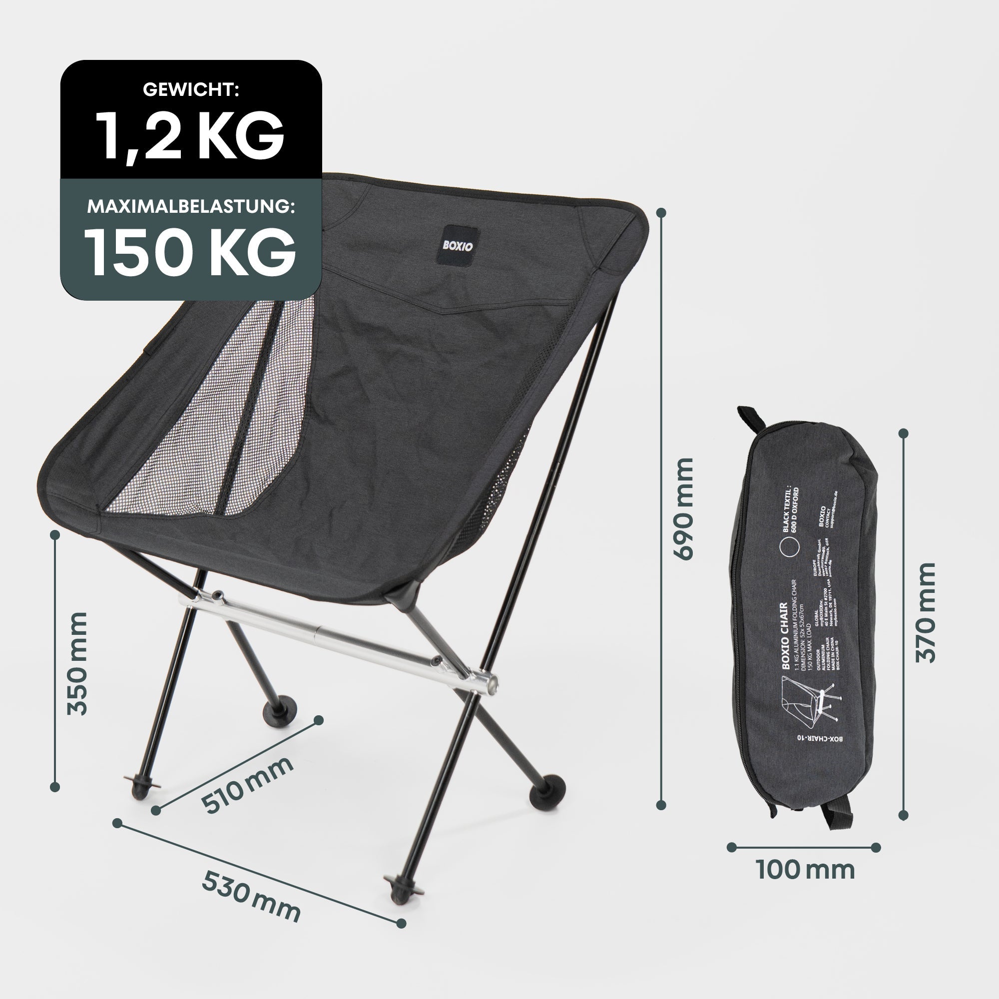 4er-Set BOXIO CHAIR I Campingstuhl-Set in SOLO