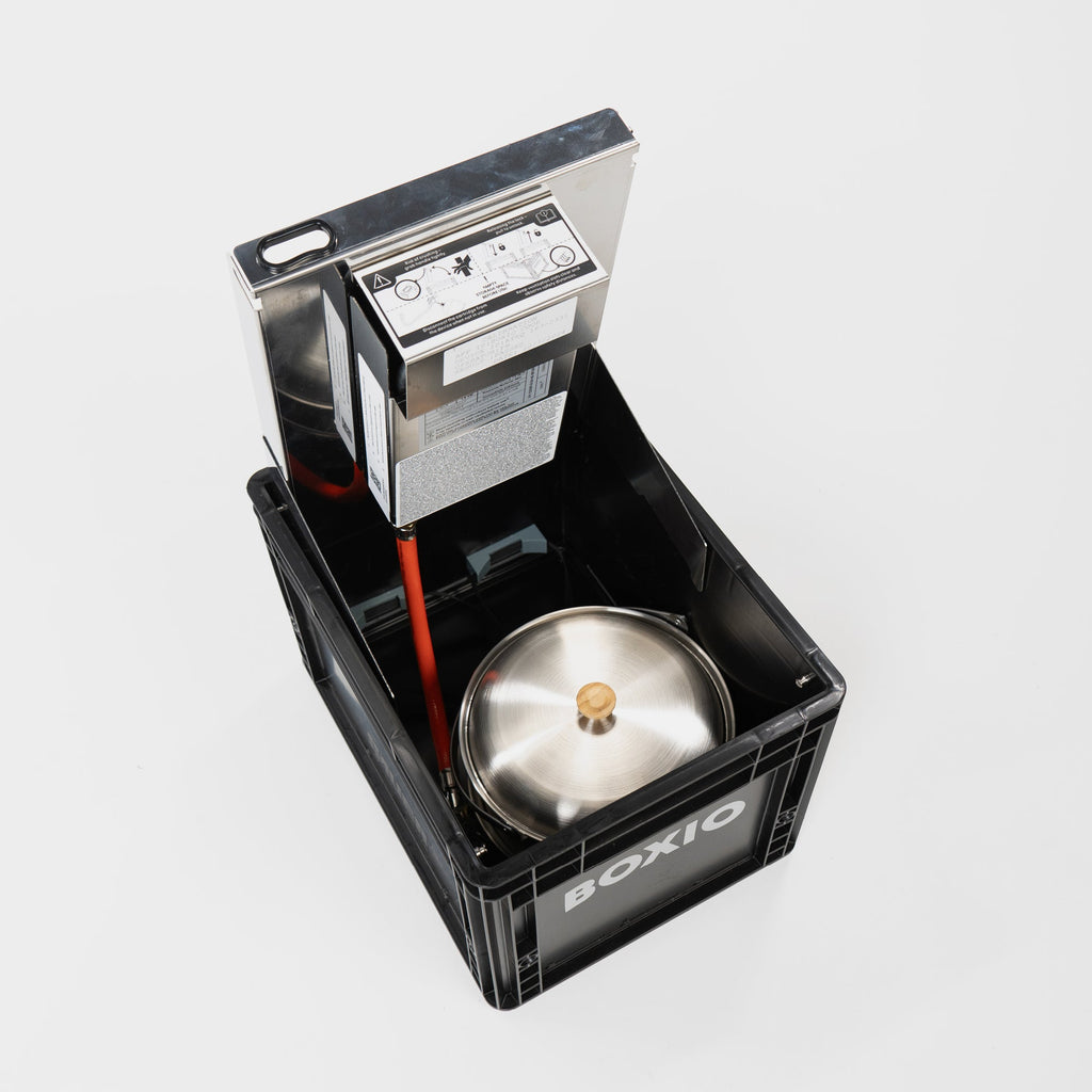 BOXIO COOK PLUS | Mobiler Gaskocher mit Topfset