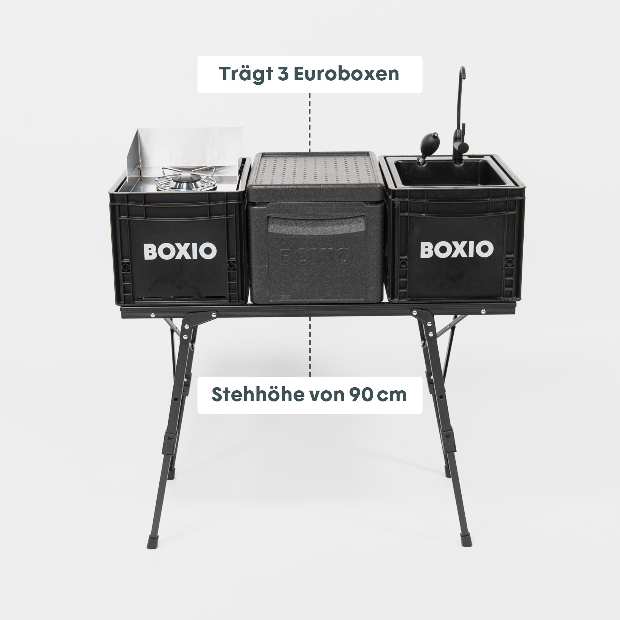 BOXIO KITCHEN PLUS I Mobile Outdoorküche mit Stehhöhe